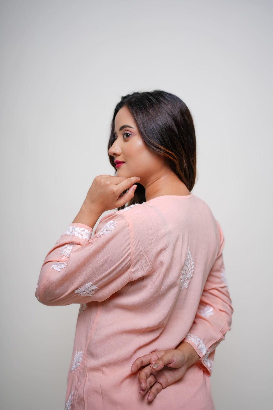 Chikankari hand embroidered | Long Kurta | Mudal |
