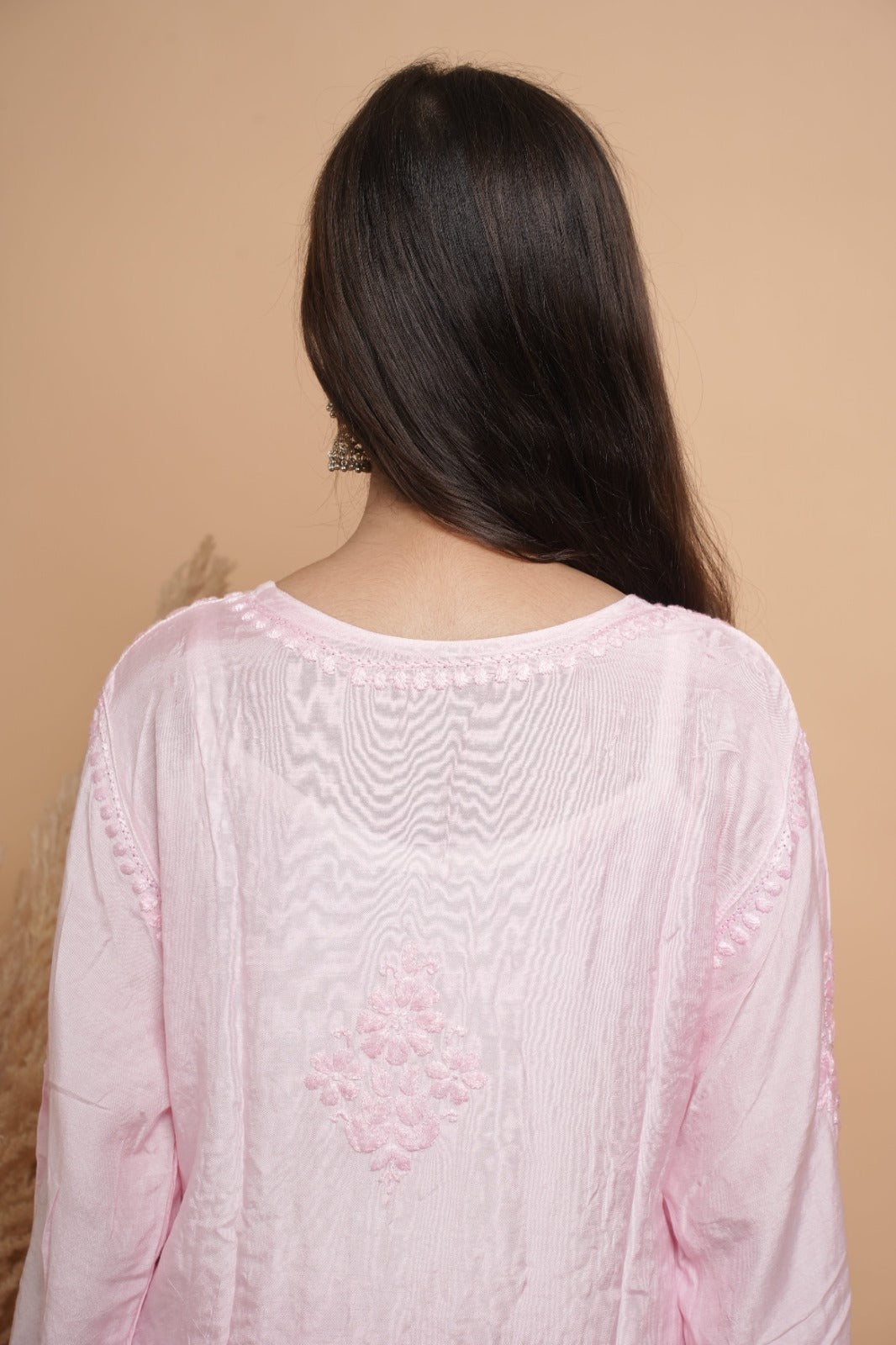 Chikankari Kurta set | Muslin | Ombre Pink