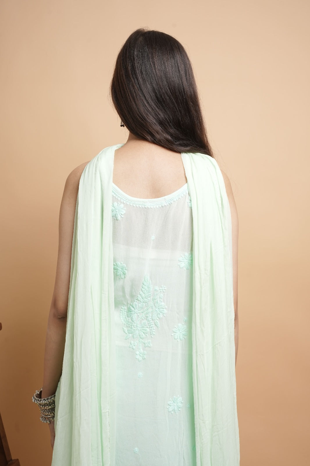 Chikankari Kurta set | Georgette | Mint Green